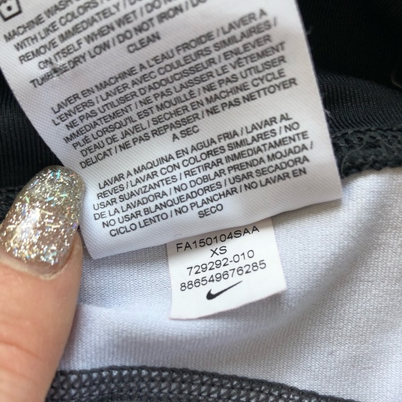 Nike XS leopard print leggings capris active black gray reflective Dri-fit women - Picture 9 of 9